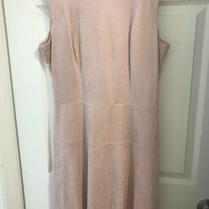 Lila Rose light pink faux suede dress with zip back